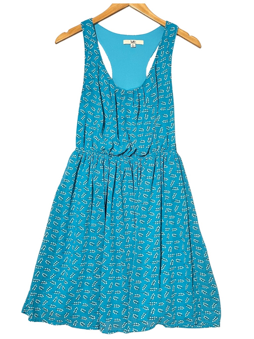 Ya Los Angeles L Turquoise Floral Racerback Sleeveless Fit & Flare Dress
